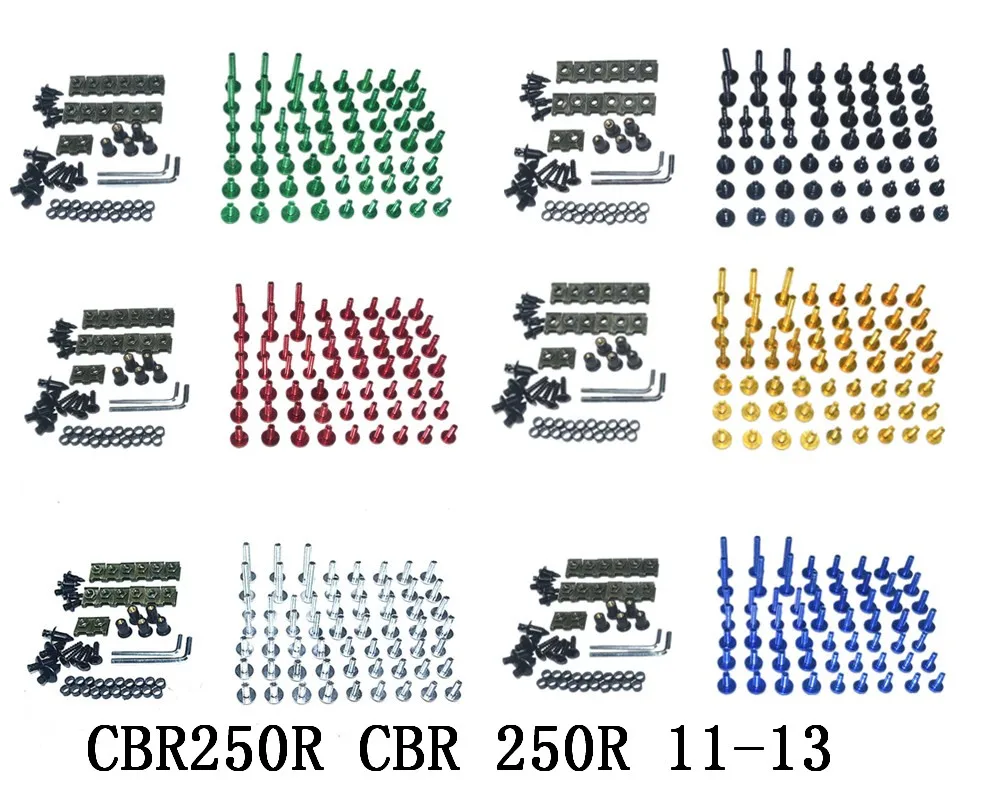 Мотоцикл Полный Обтекатель Болты Комплект болты для кузовных работ HONDA CBR250R CBR 250R