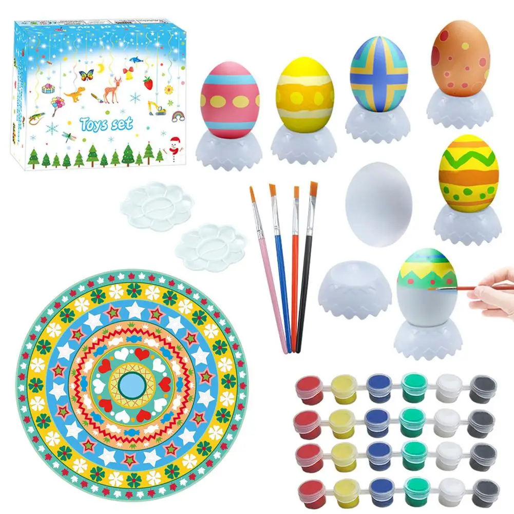 

Egg Decorating Kit Egg Decorator Egg Painting Kit Easter Egg Dye Painting Kit Includes Eggs Palette Game Mat Brushes Kids