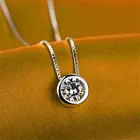 Очаровательное блестящее ожерелье с подвеской для женщин, классическое круглое ожерелье-чокер с кристаллами, посеребренное модное украшение