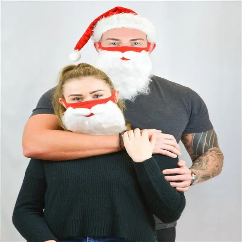 

Santa Claus Beard Mask Xmas Funnies Face Cover Cosplay Party Beard Props Christmas Decorations Home New Year Decor Accessories