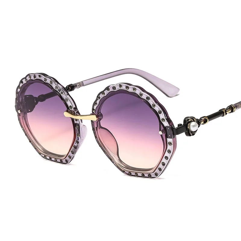 Солнцезащитные очки с цветочной инкрустацией без рамки копировальная пленка