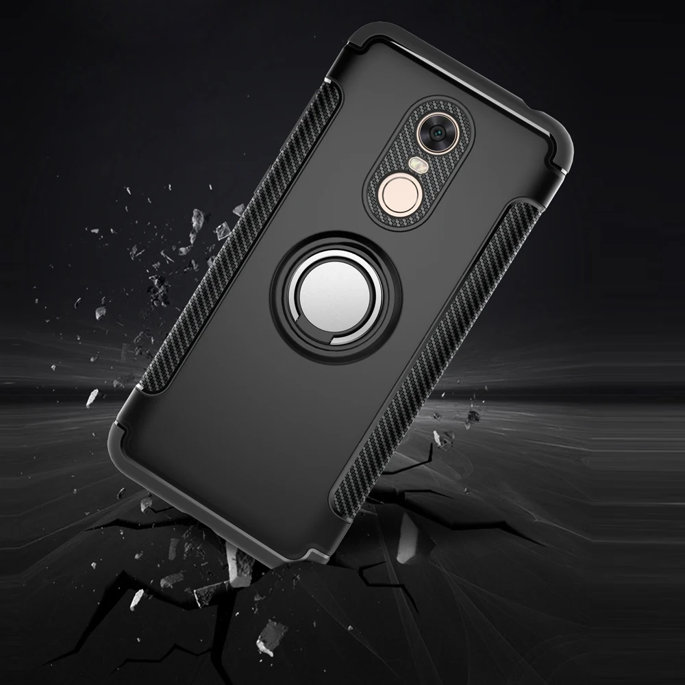 Чехол с кольцом для пальца для Xiaomi Redmi 5 Plus, ударопрочный, полный защитный крышка Redmi5 5Plus, стендовый чехол.