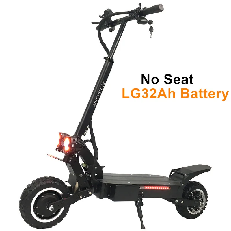 FLJ T112 5600 Вт двухмоторный электрический скутер с 11 дюймовыми внедорожными шинами, мощный лучший самокат, электровелосипед, скутер на ховерборде - Цвет: LG32Ah no seat