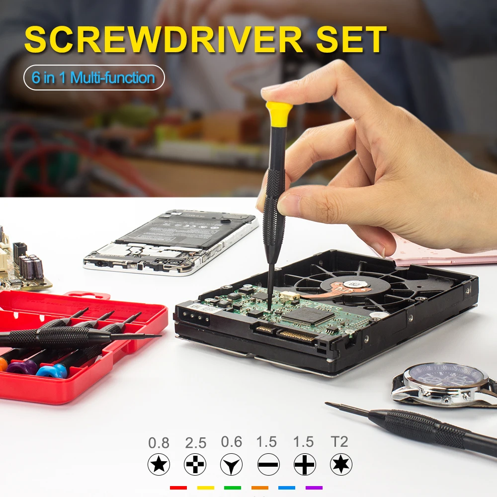 Набор прецизионных отверток 6 шт. набор инструментов для ремонта с несколькими