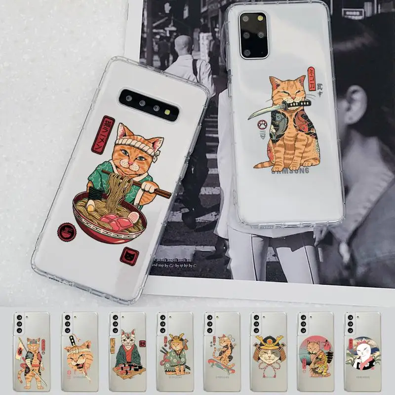 

Neko Ramen Japan Cat Anime Phone Case For Samsung A 51 30s 71 21s 70 10 31 30 52 12 40 S20 21 plus lite UlTRA