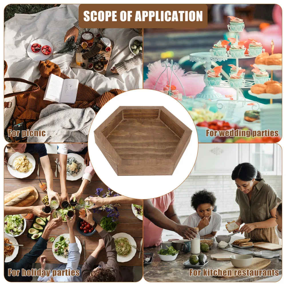 1 шт. винтажный поднос в форме алмаза Искусственный деревянный для торта)|Лотки