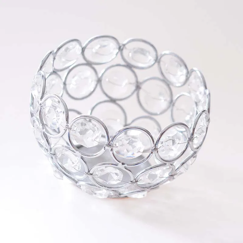 Silver 6X9cm Золотые серебряные хрустальные подсвечники Подставка для свадебного стола центральные украшения для дома на День святого Валентина - Цвет: Silver 6X9cm