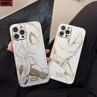 marvel hero bronzing iron man phone case cover for iphone 13 12 pro max 11 8 7 6 s xr plus x xs se 2020 mini silicone case