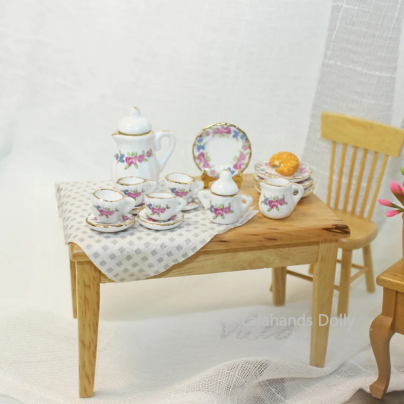 Миниатюрный керамический чайный набор для кукольного домика чайная чашка