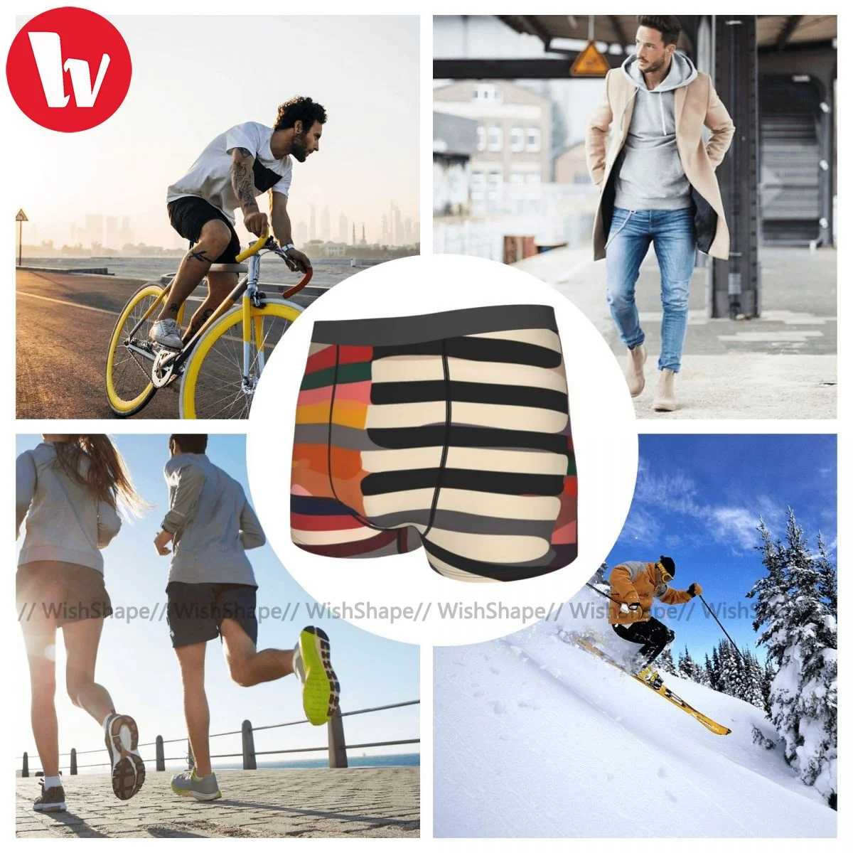 

Line Underwear Sublimation Hot Polyester Trunk Sublimation Cute Man Boxer Brief