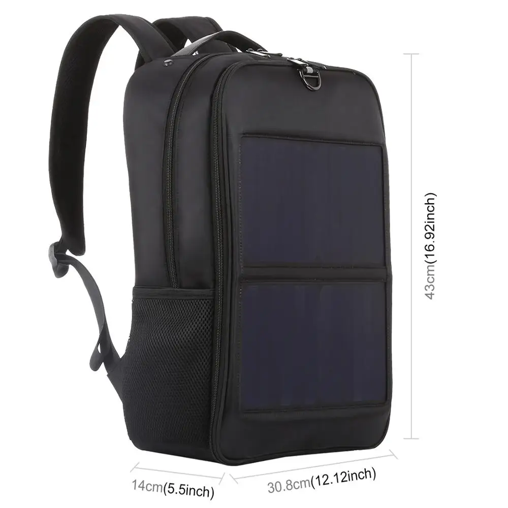 HAWEEL 14W Solar Panel Power Backpack Laptop Bag with Handle and 5V / 2.1A Max USB Charging Port | Компьютеры и офис