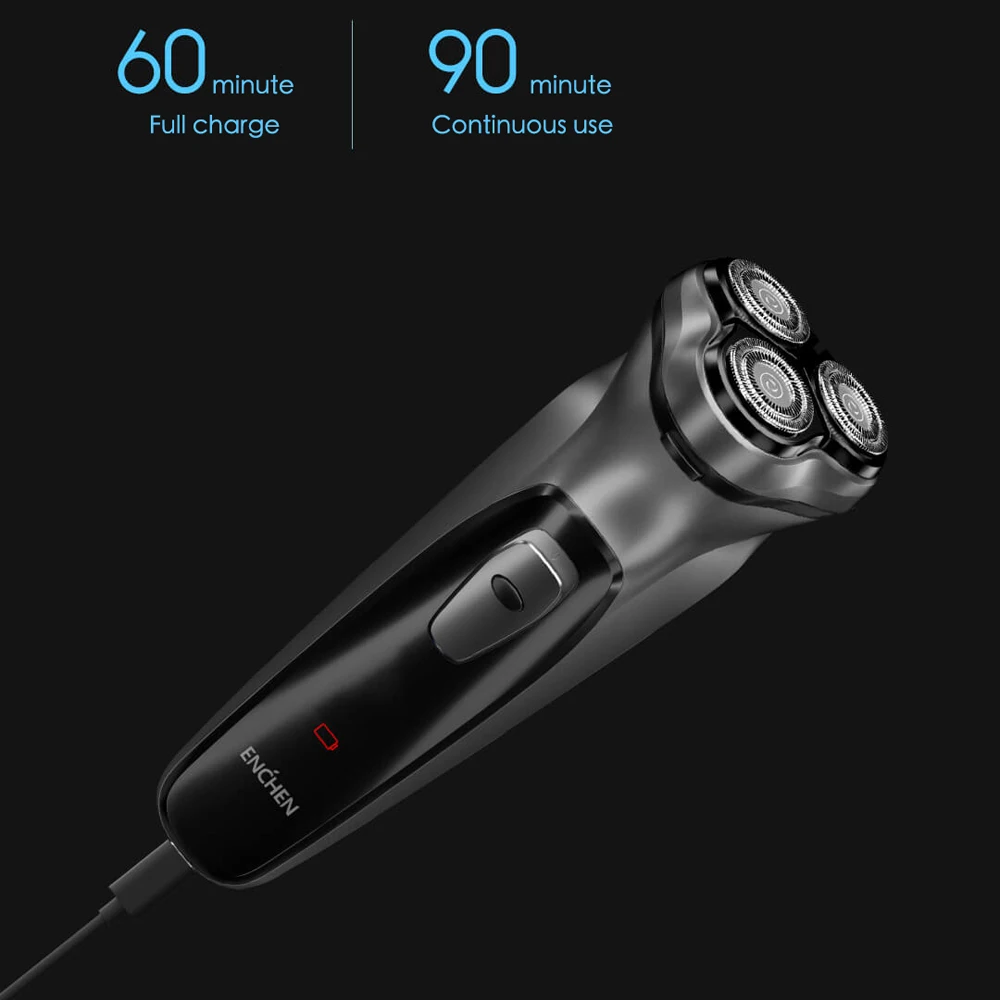 

Enchen Men Electric Shaver Type-C USB Rechargeable Razor 3 blades portable beard trimmer cutting machine for sideburns