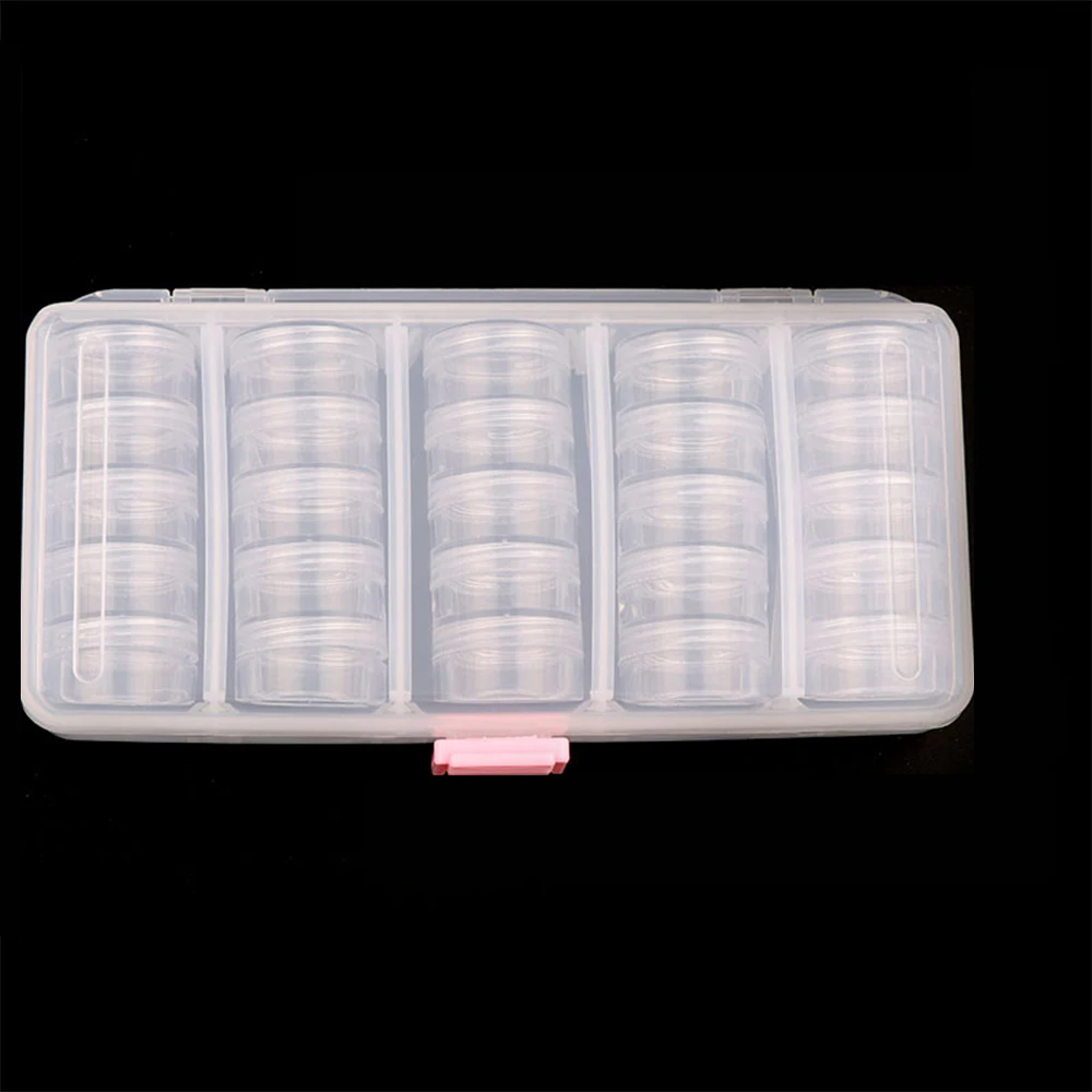 

Transparent Empty case 190*95mm (With 25 Pcs Small Box) Nail Art Tip Glitter Boxes Storage Nail Art Rhinestone Case Removable
