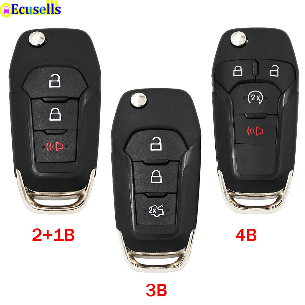Складной чехол для автомобильного ключа пульта с 3/4 кнопками Ford Fusion Edge Explorer 2013