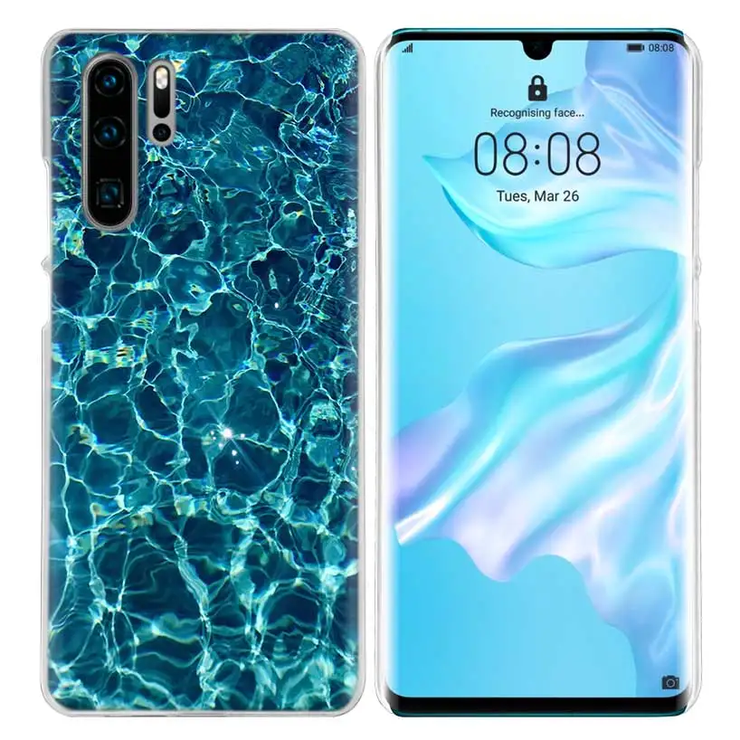 01 Жесткий чехол для huawei P30 P20 P10 mate 30 20 10 Nova 5 5i Pro Lite P Smart Z Plus волны океана воды света рефракцио - Цвет: 01