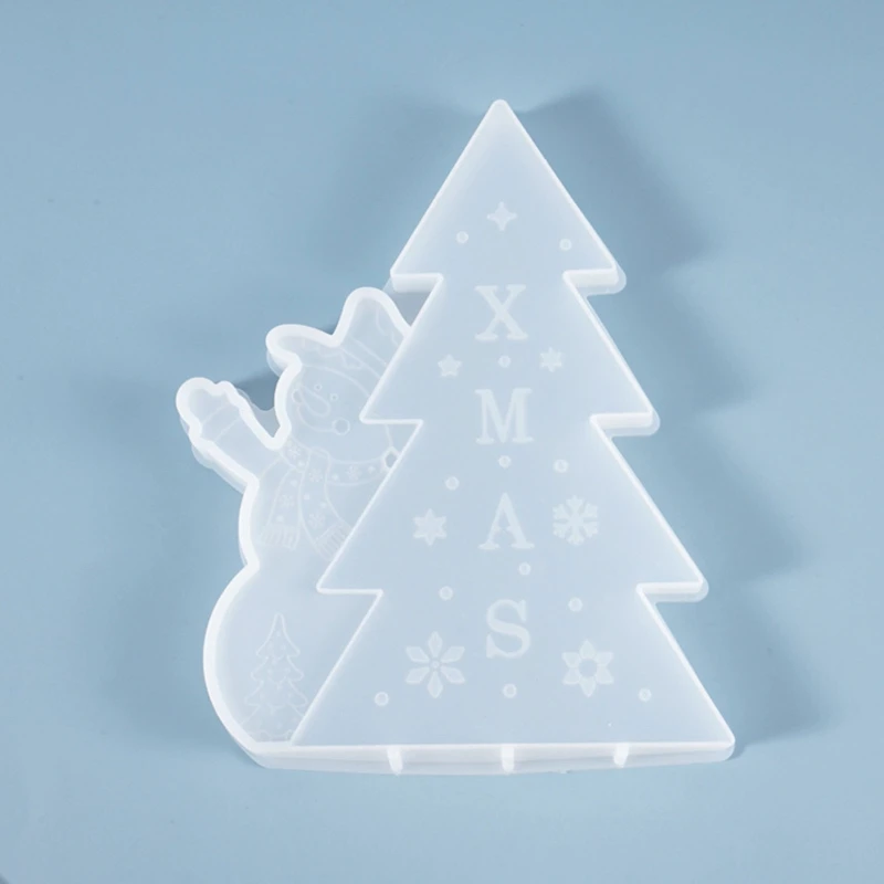 

6Pcs Christmas Theme Silicone Resin Casting Mold Kit Epoxy Resin Pendant Mold with Hanging Hole, Including Snowflake