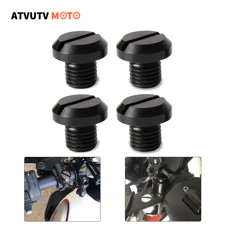 

4Pcs M10 10mm Motorcycle Mirror Hole Plugs Screw CNC For Honda Yamaha FZ-07 MT-07 / FZ-09 MT-09 BMW