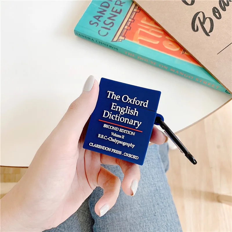 

For AirPod 1 2 Case 3D Oxford Dictionary Cartoon Soft Silicone Wireless Earphone Cases For Apple Airpods Case Cute Cover Funda