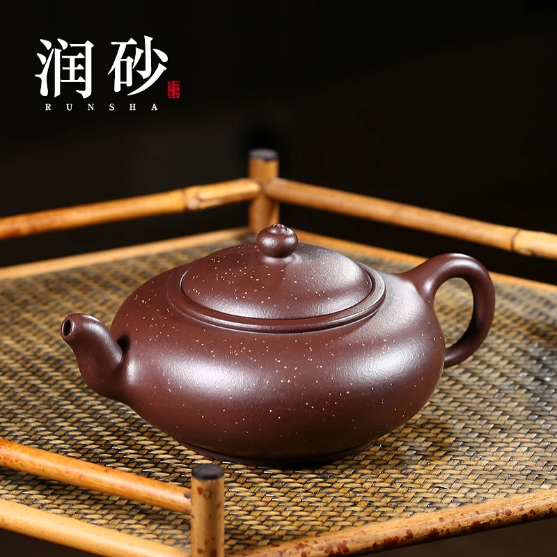 

★Run sand gift Yixing purple clay teapot raw ore pure handmade senior engineer Zhou Xiaoming teapot full of gold and jade