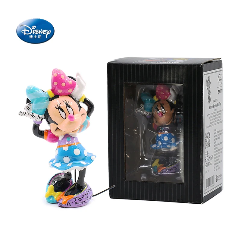 

8Cm Disney Minnie Mouse Anime Action Figures Resin Model Genuine Hand-Made Collection Ornaments Toys Birthday Gifts for Children