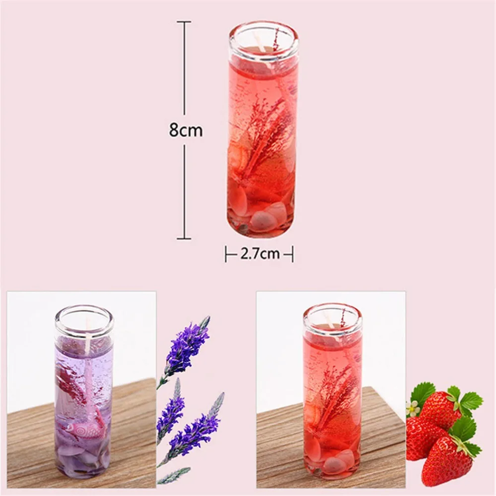 Красочные желейные восковые декоративные свечи для свадьбы сверкающие на день