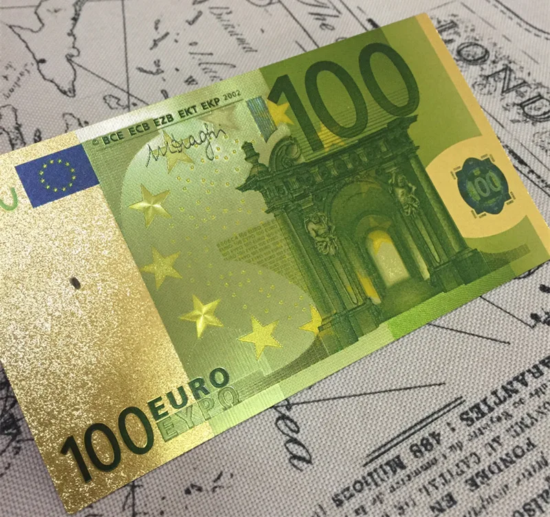 7 шт./компл. евро банкноты Золотая фольга бумажные деньги ремесла Коллекция