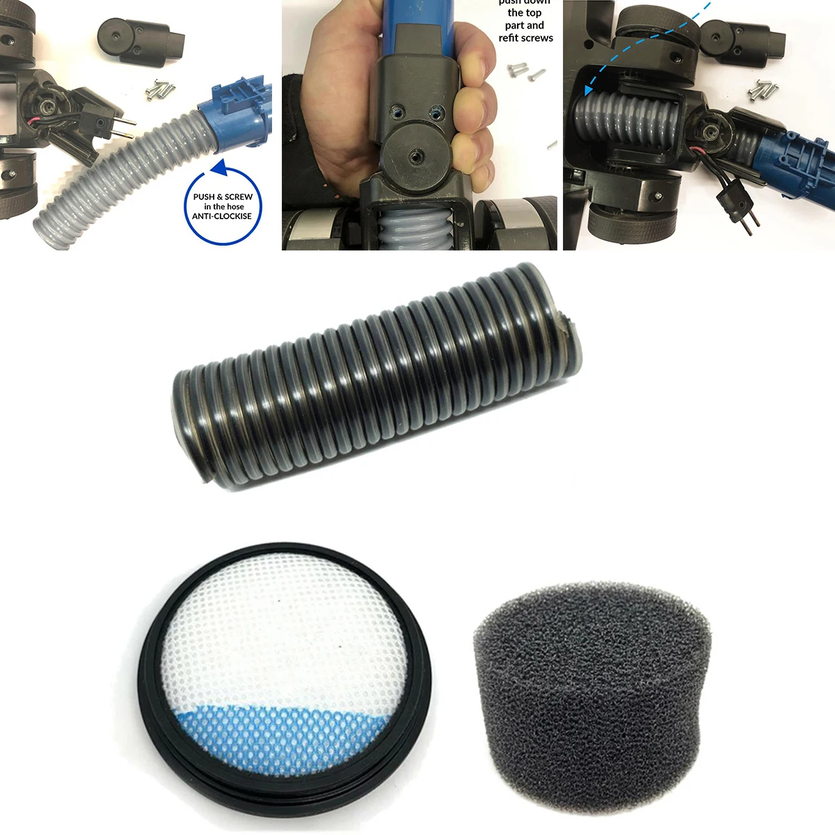 

Floor Head Tool Filter Lower Hose Filter Kit Vacuum Cleaner Parts Replace