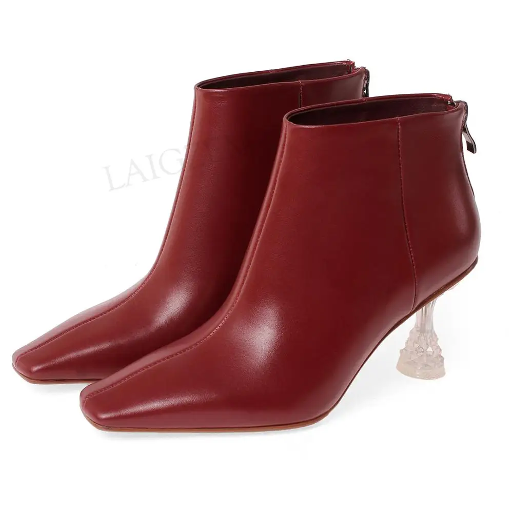 Женские ботинки из натуральной кожи с молнией сзади большие размеры 33 39 40|Женские