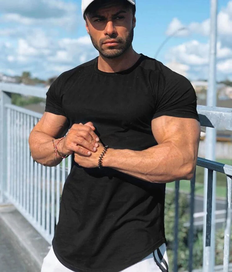 

2020 Summer Men T Shirt Casual Short Sleeve O-neck Shirt New High Quality Fitness Cotton Tops Male Solid Short Sleeve T Shirts