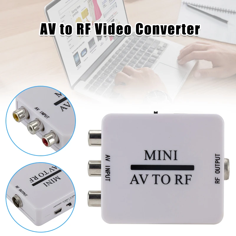 Новый мини RCA CVSB AV в RF адаптер 67 25 МГц 61 видео Аудио ТВ переключатель сигналов Hi