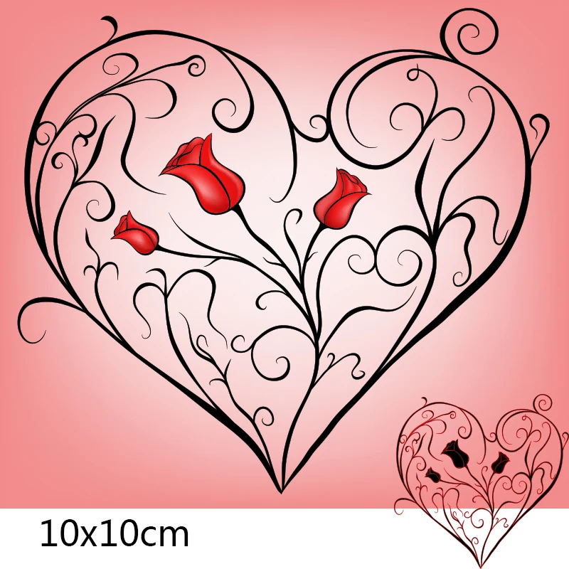 

Металлические пресс-формы, розы, сердце, новинка 2020 года, шаблон для украшения бумаги для скрапбукинга, тиснение, бумага «сделай сам», новая ...