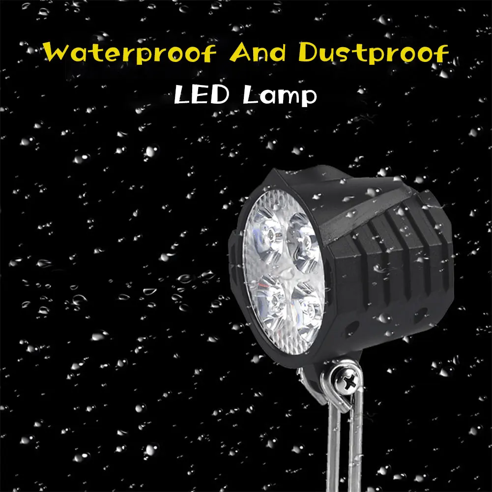 

2-In-1 Bicycle LED Headlight D-021 36V-48V Electric Bike Horn Waterproof IP54 Flashlight with Horn Front Light Dropshipping Hot