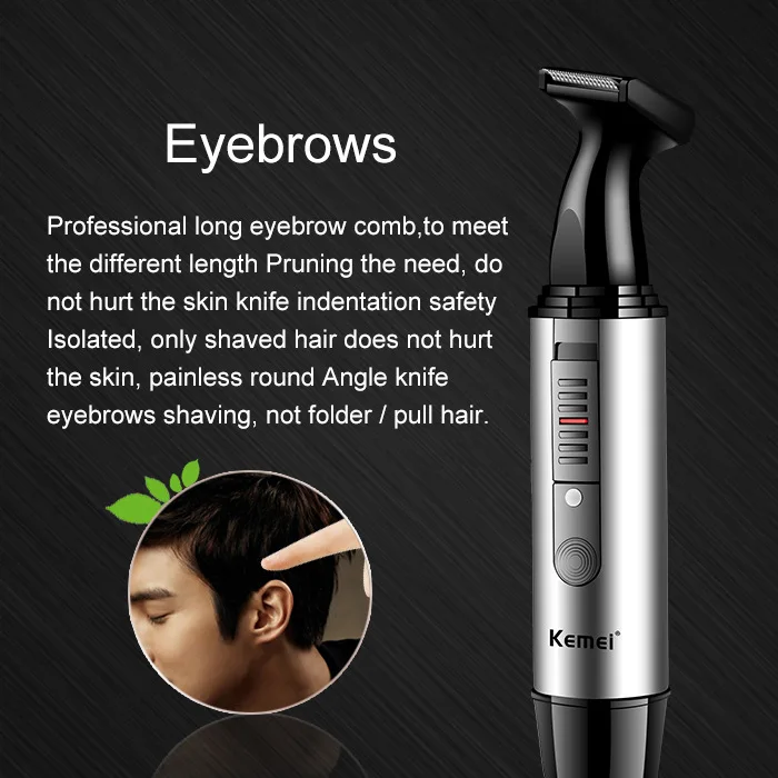 

KeMei Professional Men Electric Nose Ear Hair Trimmer Painless Women Trimming Eyebrows Beard Hair Clipper Cut Shaver Gift