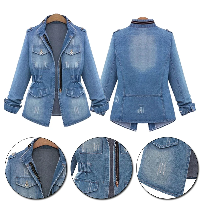 Женская джинсовая куртка простая Базовая новая облегающая стрейчевая пикантная