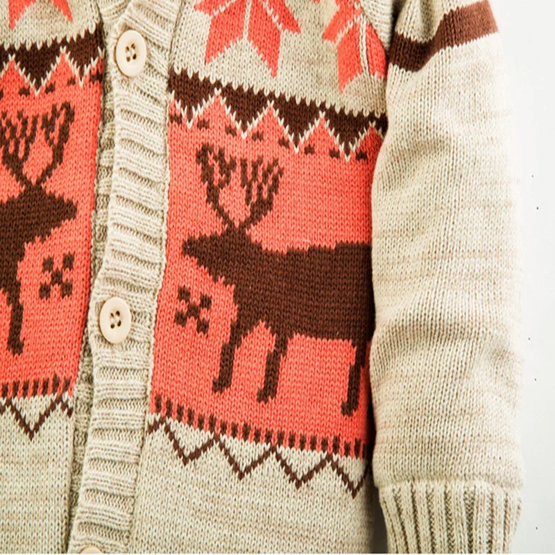 Теплый мягкий детский комбинезон с рождественским оленем Сезон осень зима