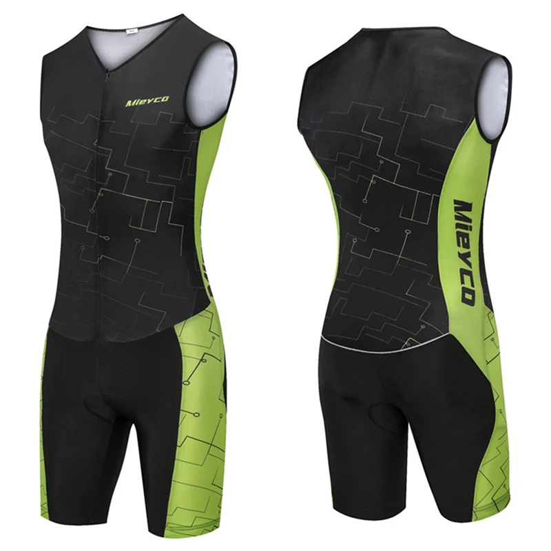 

Sleeveless Triathlon Cycling Jersey Triathlon Suit Pro Team Cycling Clothing Skin Suit Jumpsuit Swimwear With Reflective Strip