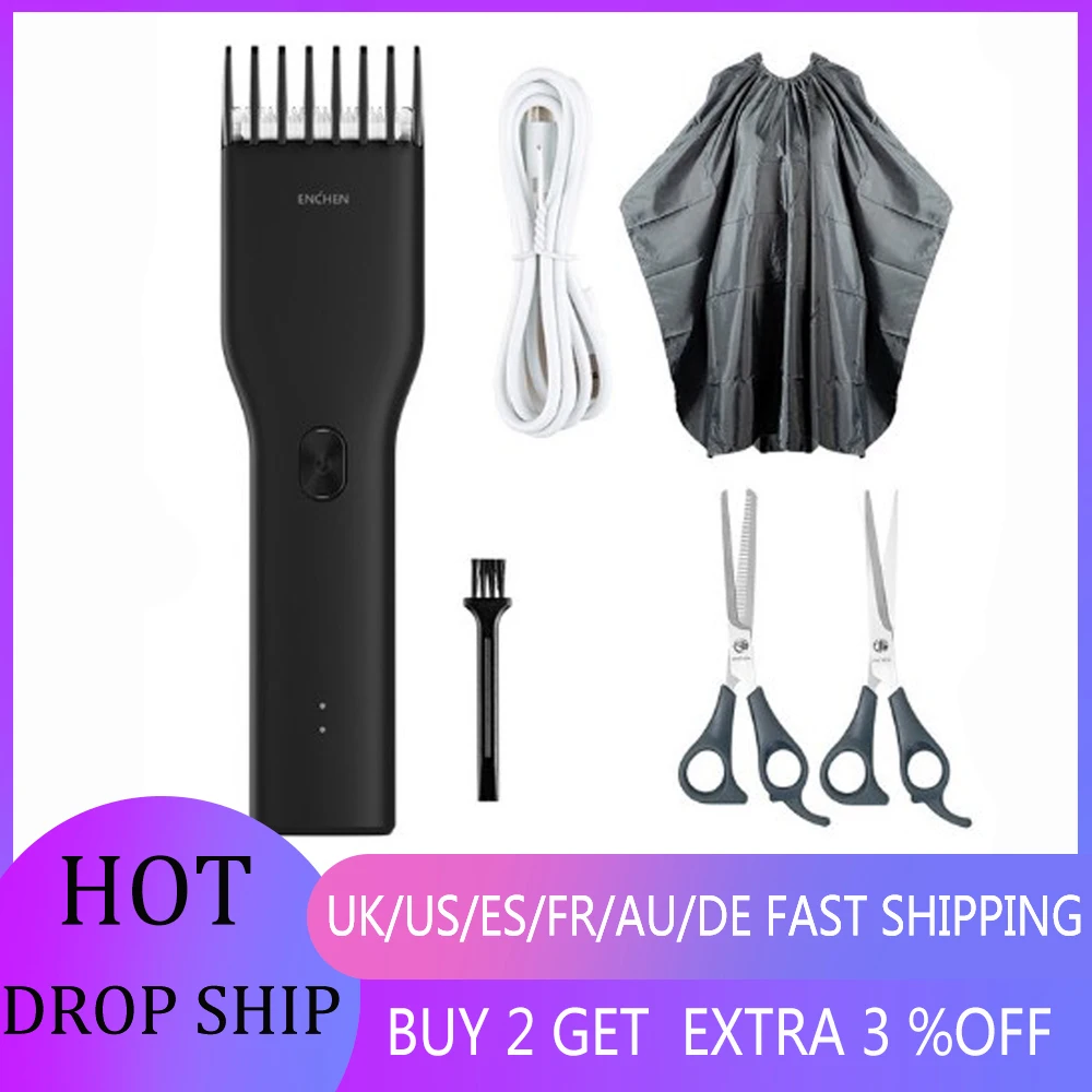 В наличии перезаряжаемый триммер для волос машинка стрижки USB два скорости