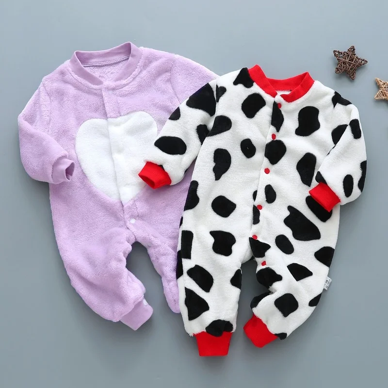 

Baby Boys Bodysuits Warm Winter Girls Romper Outerwears Infant Jumpsuit Soft 0-24M