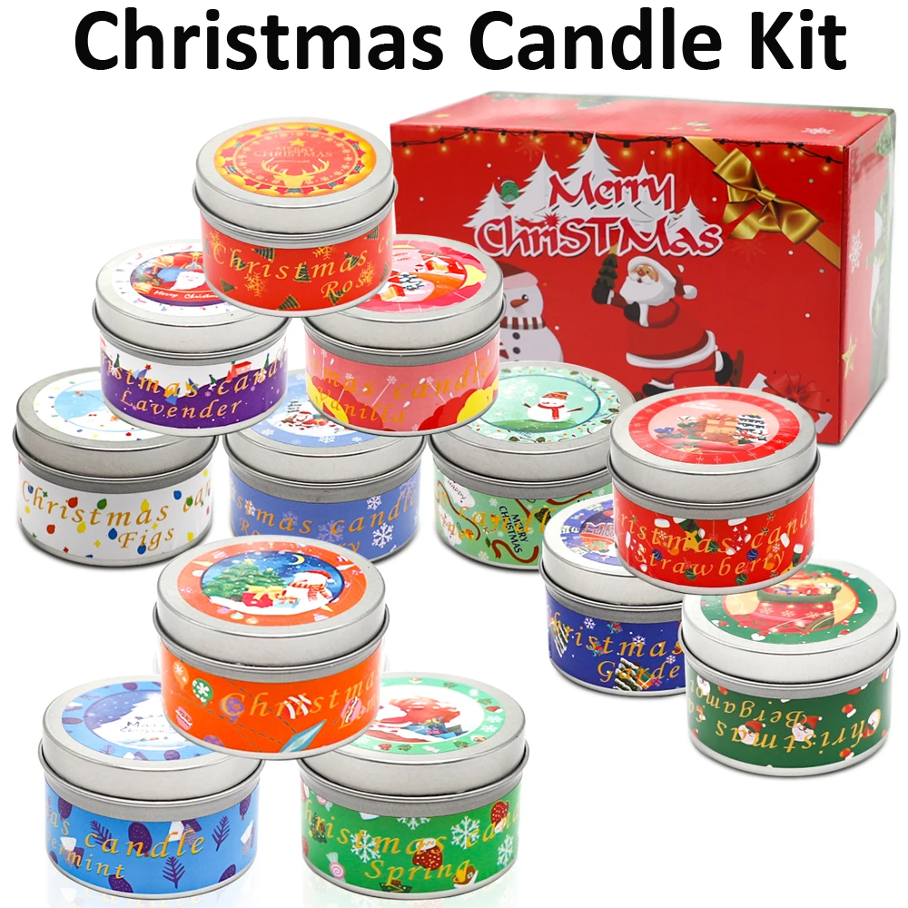 Натуральный соевый воск набор Ароматических Свечей 12 шт. Рождественские