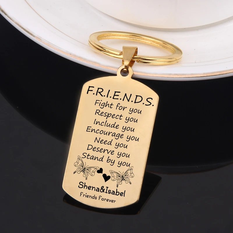 Брелок для ключей FLYANGEL Friends Forever с индивидуальным именем лучший брелок друзей