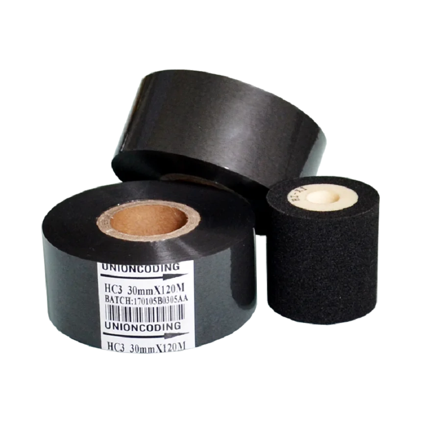 Черная ширина 25 мм длина 100 м термопереносная лента Джамбо рулон для упаковочных