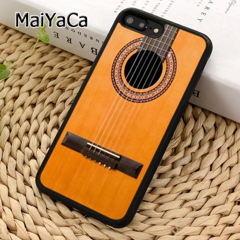 Чехол для телефона MaiYaCa с деревянной акустической электрогитарой iPhone 5 SE 6 6s 7 8 Plus X