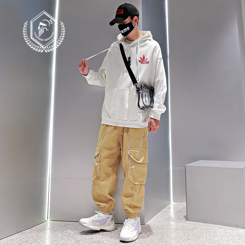 Мужские свободные штаны-шаровары для бега в стиле сафари модные штаны с