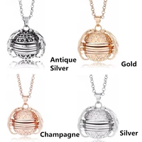 4 typers fashion women jewelry long chain can open angel wing phase box necklace pendant jewelry accessories gift