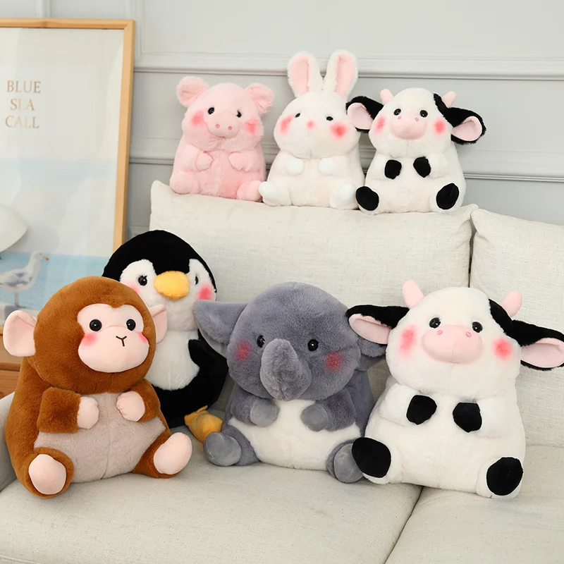 

18/40cm Cartoon Anime Family Cow&Penguin&Elephant&Pig&Rabbit Plush Toys for Children Stuffed Doll Baby Appease Toys Xmas Gifts