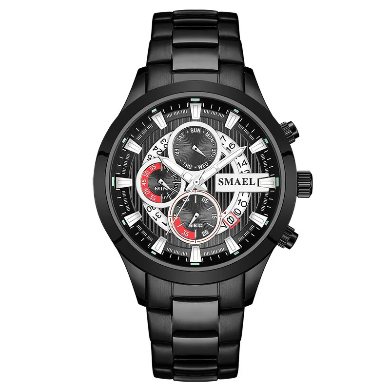 Часы Smael мужские водонепроницаемые уличные спортивные наручные часы с стальным