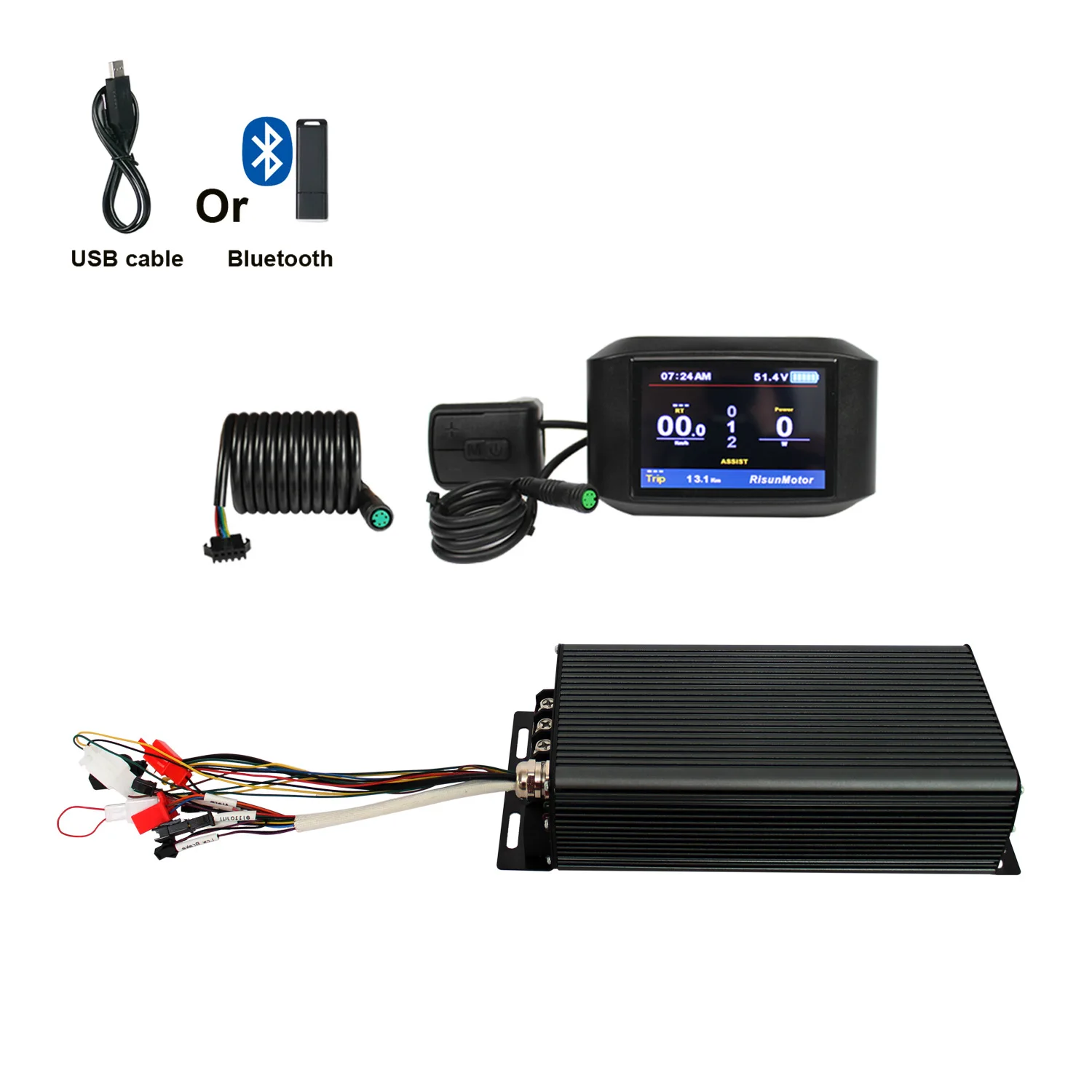 

Электрический велосипед 12Mosfet 45a, интеллектуальный программируемый регенеративный контроллер синусоидальной волны и цветной дисплей 3,2 дюй...