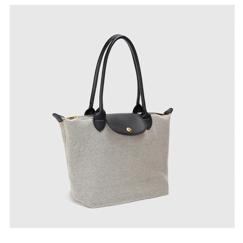 

2021 Fall New Fashion Retro Large Capacity Canvas Contrast Color Single Shoulder Tote Handbags Elega Female Bag JT410047