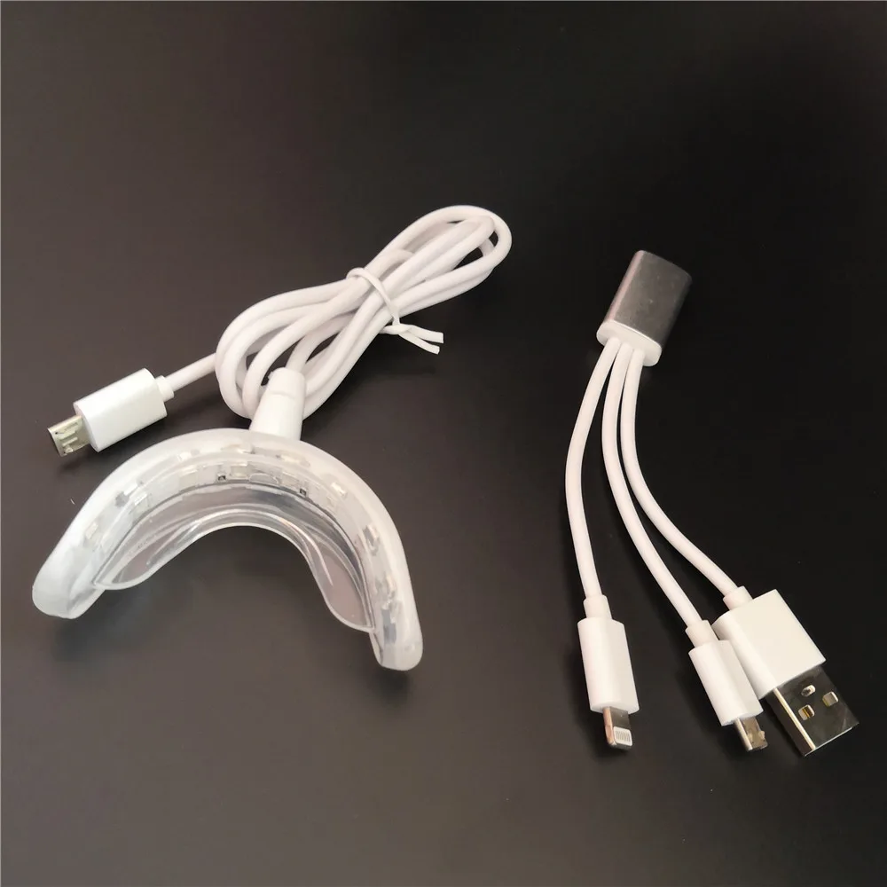 Портативное устройство для отбеливания зубов 4 USB зарядка 16 светодиодов Голубые огни отбеливающий инструмент высокое качество