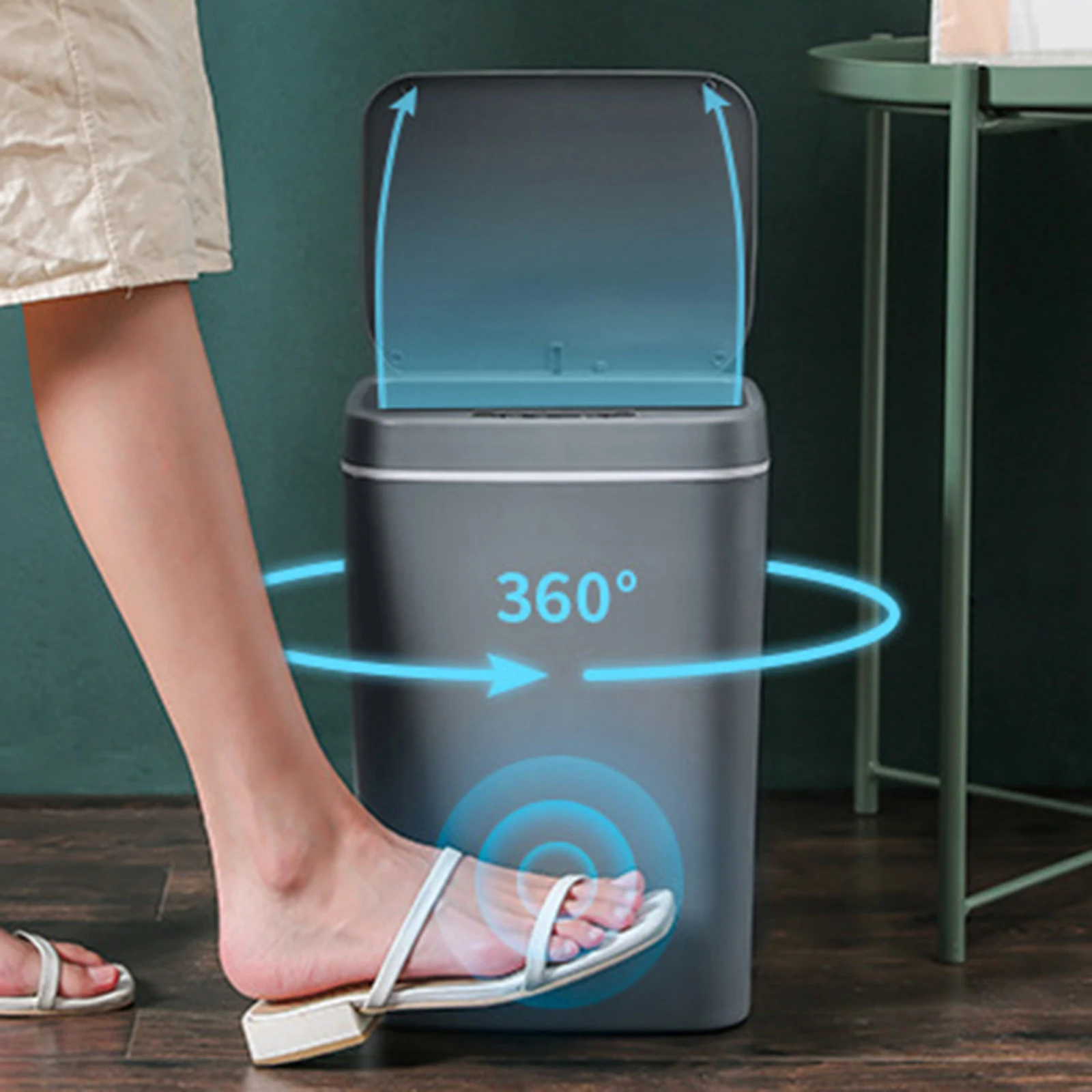 

JMDXJMDX Автоматическая корзина для мусора умная домашняя бесконтактная мусорная корзина с индуктивным датчиком, водонепроницаемая умная кор...